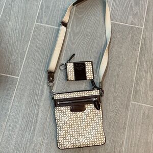 Coach Penelope Opt C Coated Canvas Swingback Crossbody With Matching Coin Purse